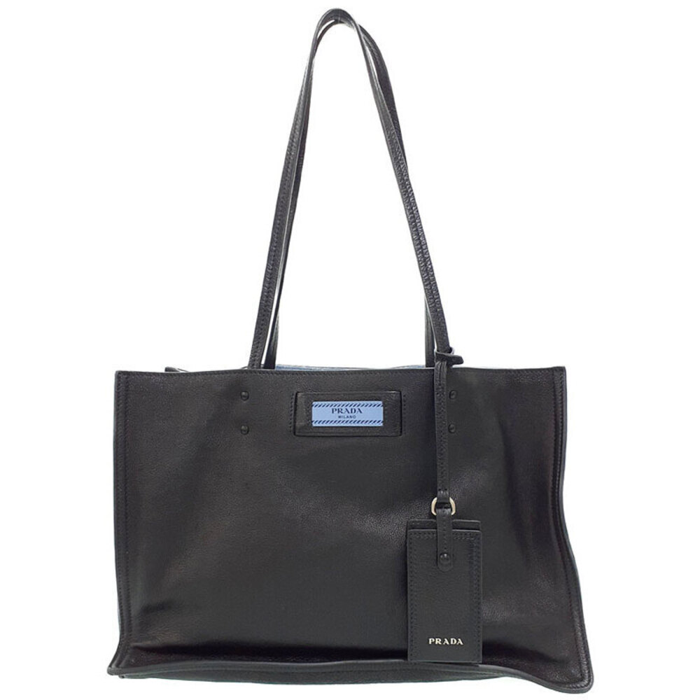 Prada Etiquette Studded Tessuto Tote black
